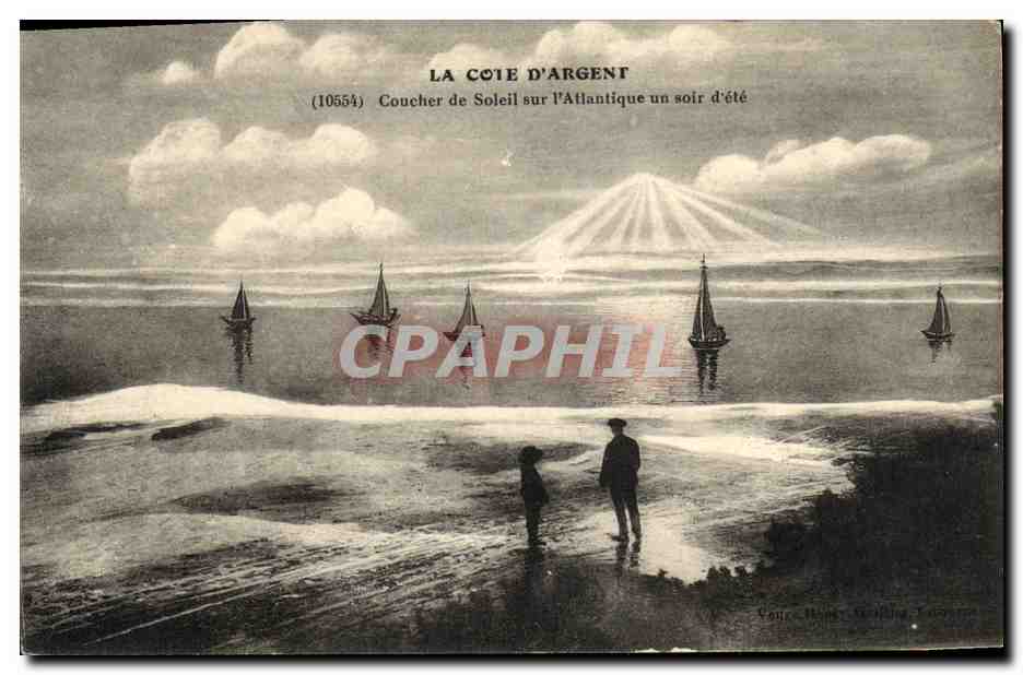 La Côte d'Argent — Coucher de Soleil sur l'Atlantique un soir d'été — Vouziers, Henri, Graphie Française, n° 10554