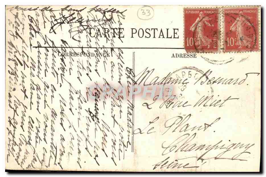 CPA Domaine De L Angronne Halte Carbon Blanc Gare Saint Eulalte — Rückseite