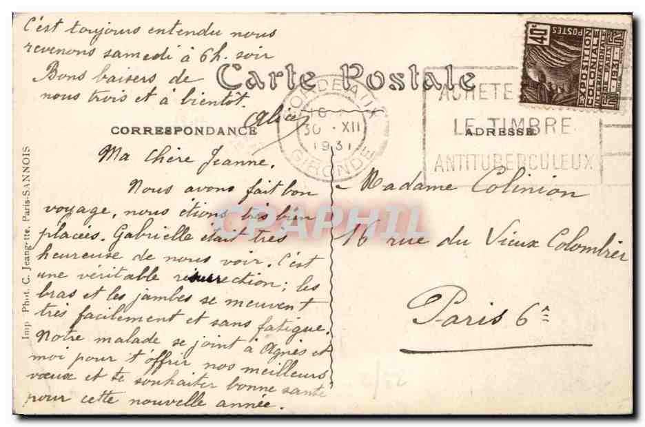 CPA Bordeaux La Cathedrale Les Fleches — Verso