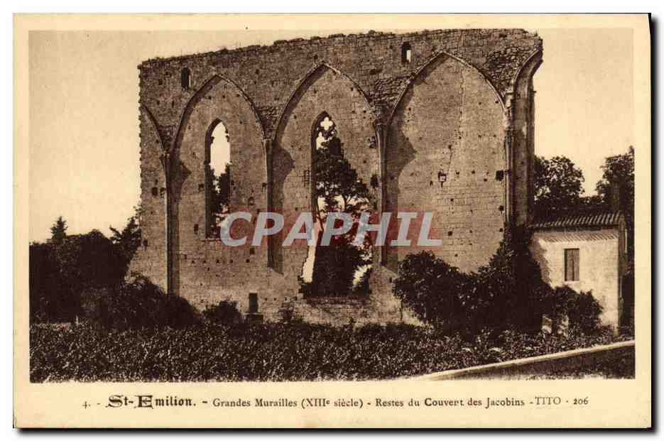 CPA Saint Emillion Grandes murailles Restes du couvent des Jacobins 