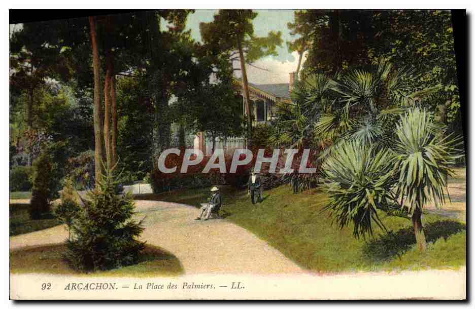 CPA Arcachon La Place des Palmiers
