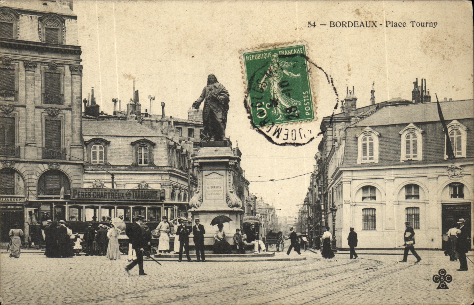 CPA Bordeaux Place Tourny Tramway