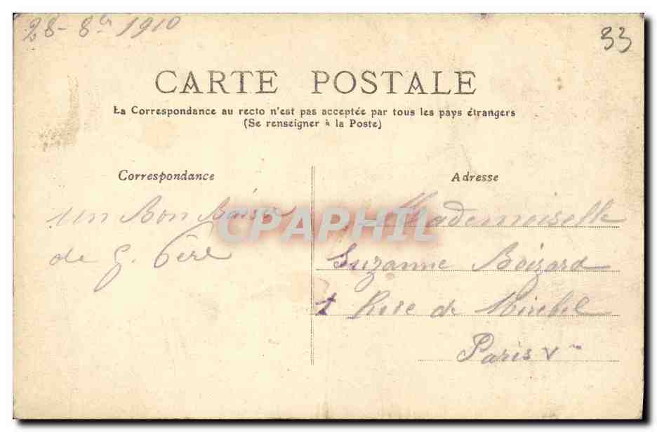 CPA Bordeaux Place Tourny Tramway — Verso