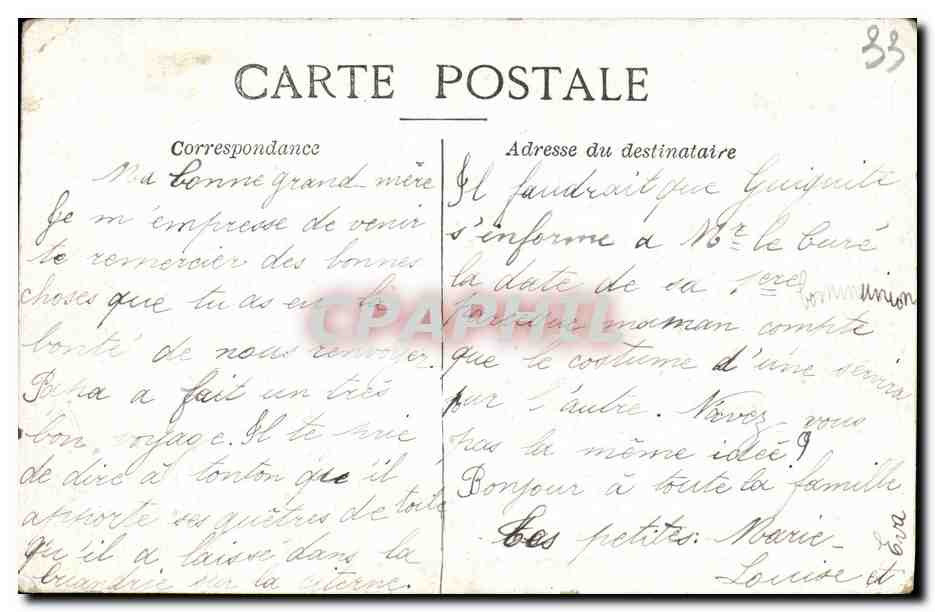 CPA Bordeaux Les Quais de Chargements — Verso