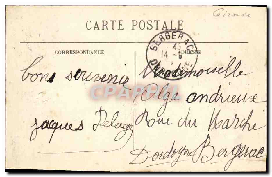 Arcachon — La Grande Dune — Côte d'Argent — éditeur BR, n° 1773 — Rückseite