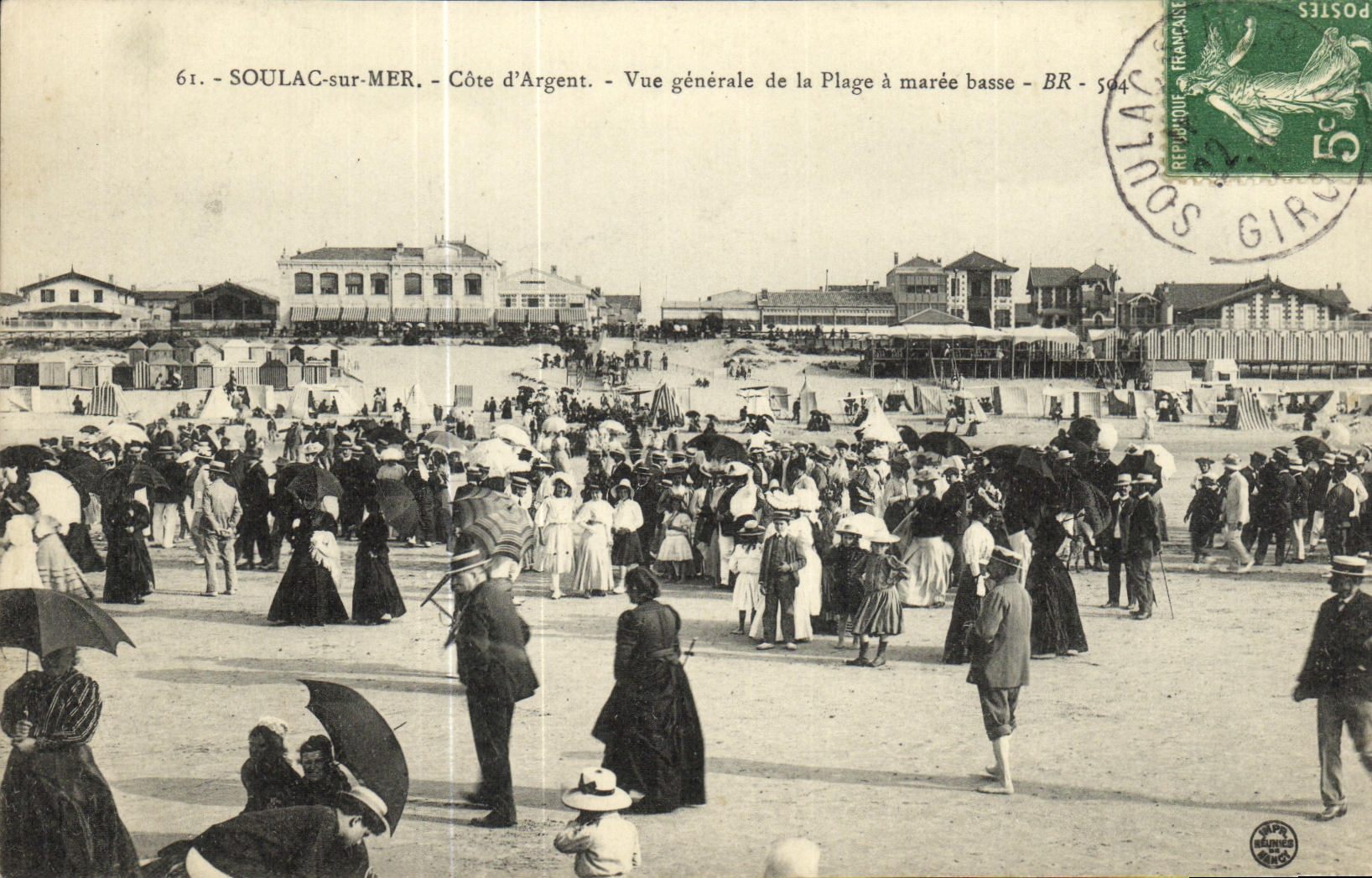 SOULAC-sur-MER - Côte d'Argent - Vue générale de la Plage à marée basse - BR - 504