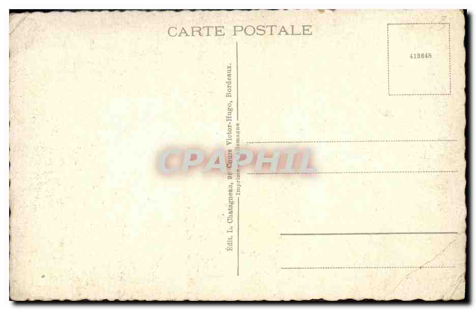 CPA Bordeaux La Grosse cloche Ancien hotel de ville A la Dame Blanche  — Verso