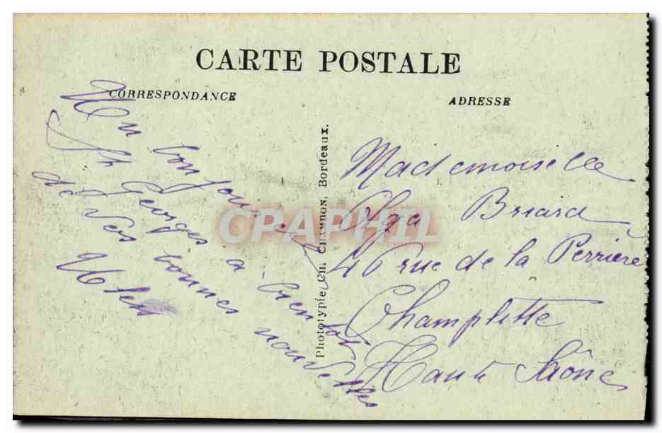 CPA Bordeaux Le Pont et la Fleche St Michel — Verso