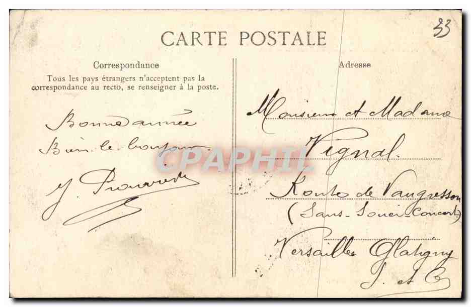 CPA Bordeaux Lycee National Cours Victor Hugo et rue du Mirail — Verso