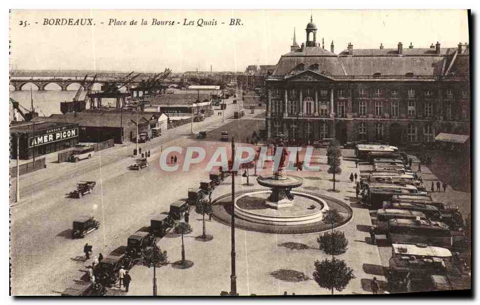 CPA Bordeaux Place de la Bourse Les Quais