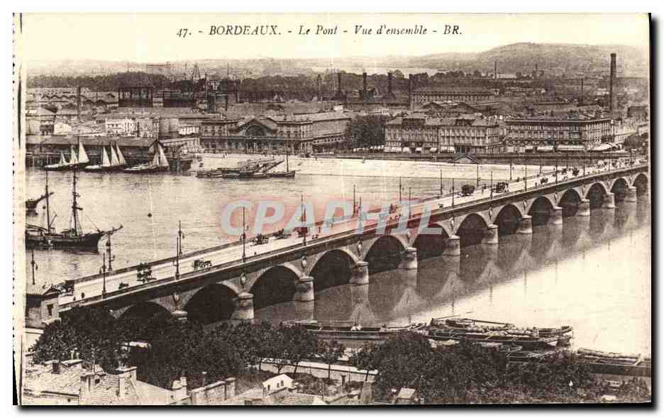 CPA Bordeaux Le Pont Vue d ensemble