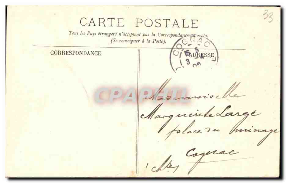 CPA Bordeaux Le Monument de Gambetta — Verso