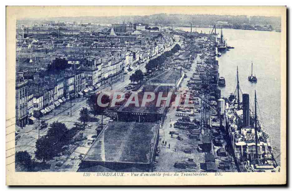 CPA Bordeaux Vue d ensemble prise du Transbordeur Bateau