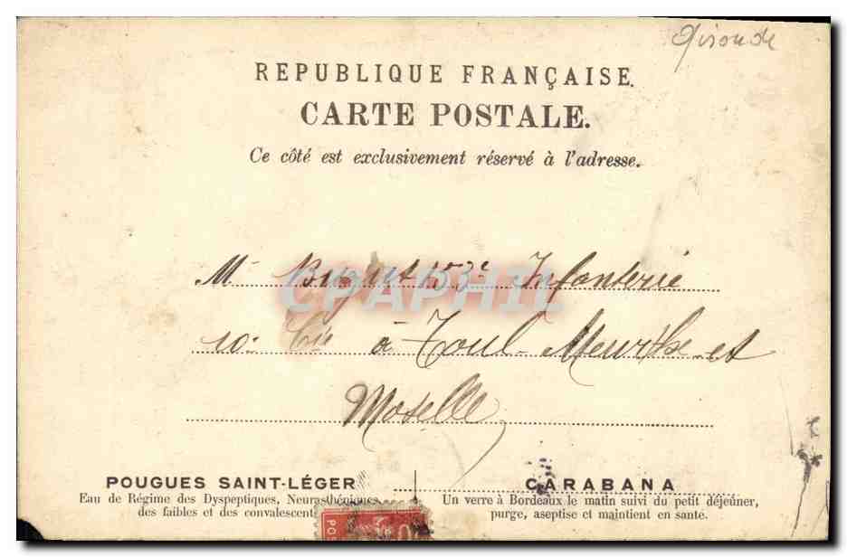 CPA Le Theatre Francais Bordeaux A la ville de Colmar — Rückseite