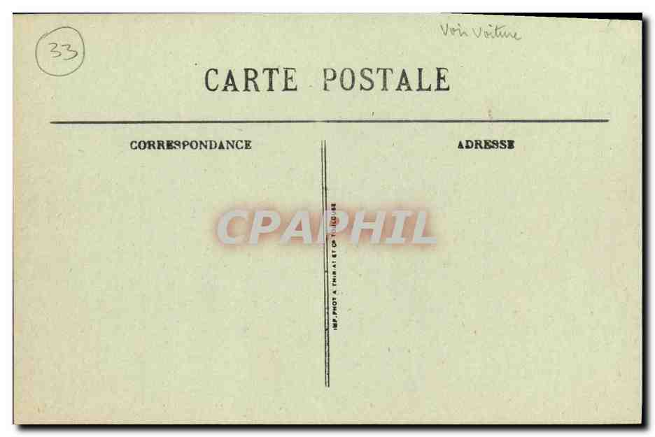 CPA Bordeaux L Hotel de Ville — Verso