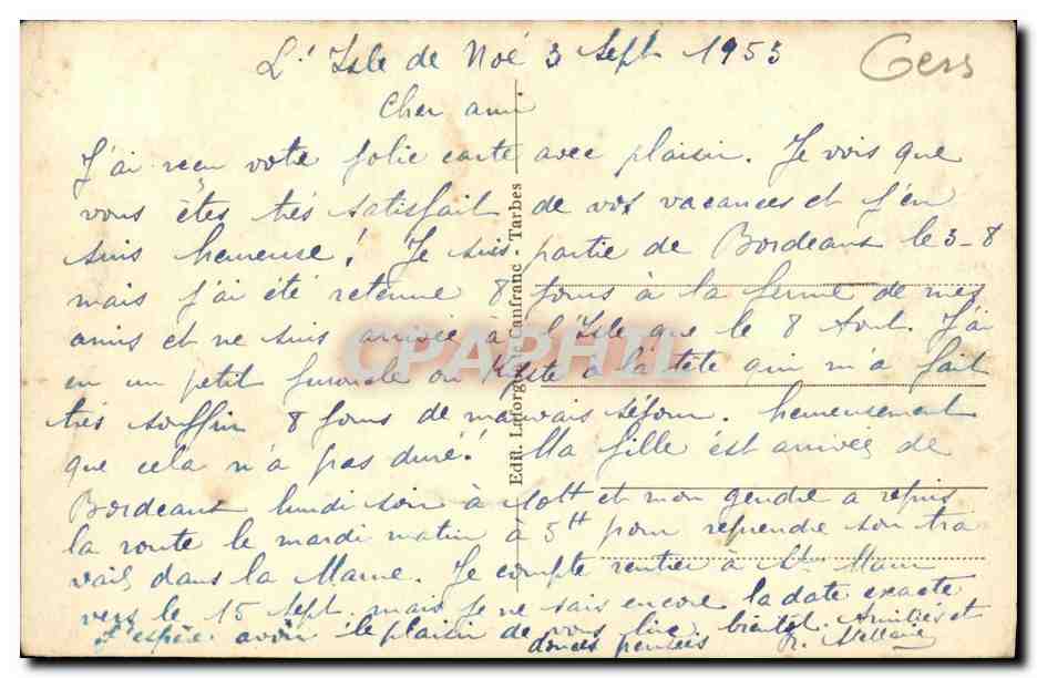 CPA L Isle de Noe Un coin de la Baise  — Rückseite