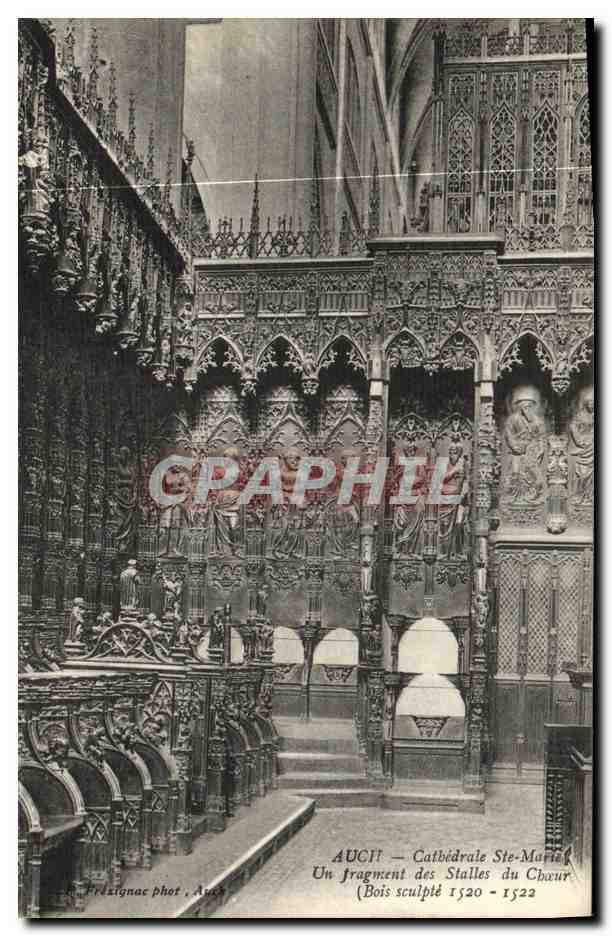 Auch — Cathédrale Ste-Marie — Un fragment des Stalles du Chœur (Bois sculpté 1520-1522)