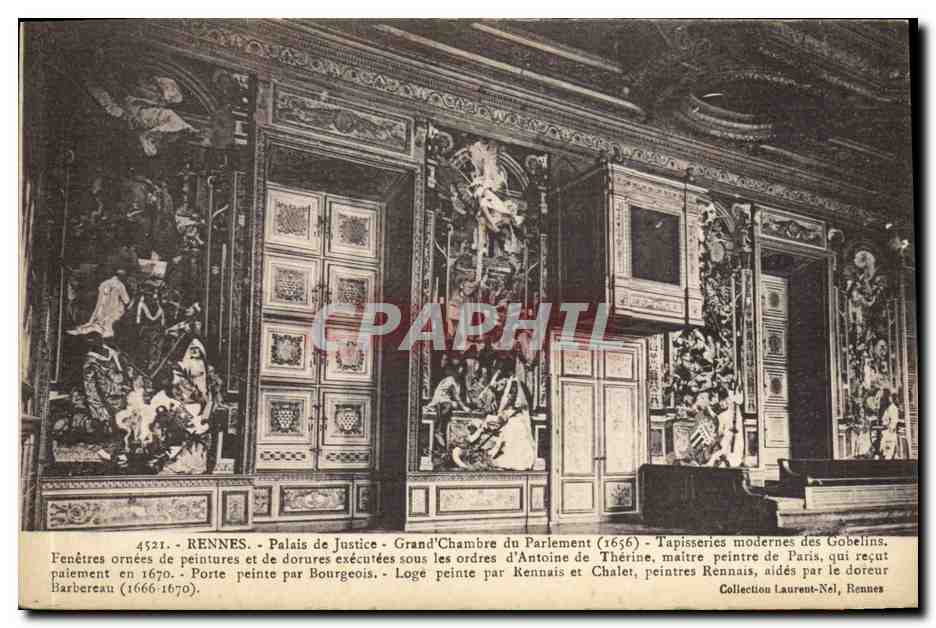 Rennes - Palais de Justice - Grand'Chambre du Parlement (1656) - Tapisseries modernes des Gobelins