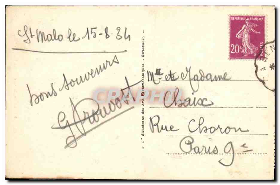 St-Malo - Le Grand Donjon — éditeur A. H. n° 111 — Reverso