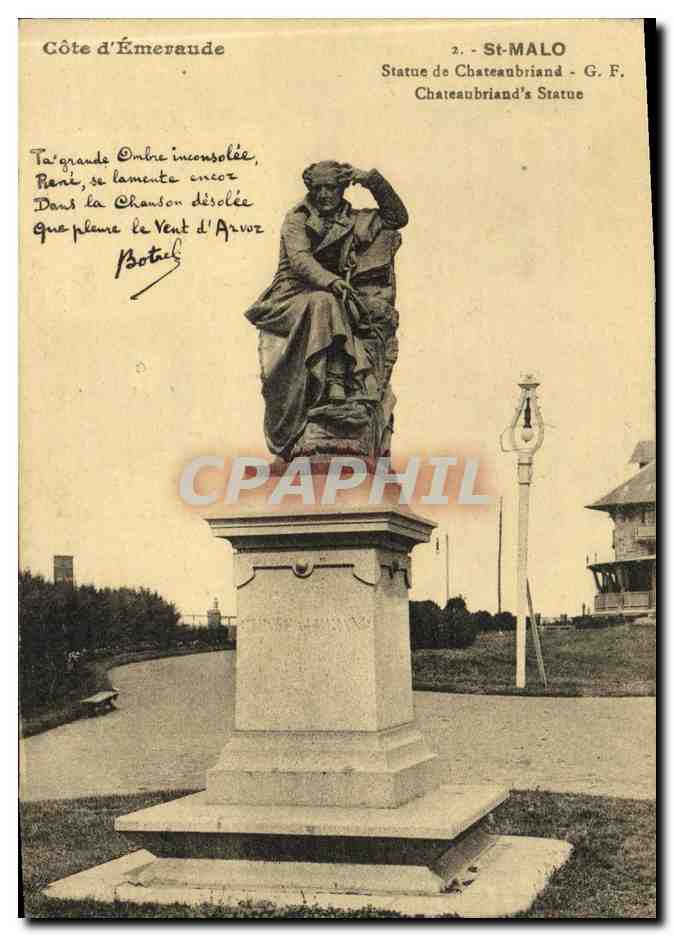 Estatua de Chateaubriand en St-Malo — Costa de Esmeralda — G. F.