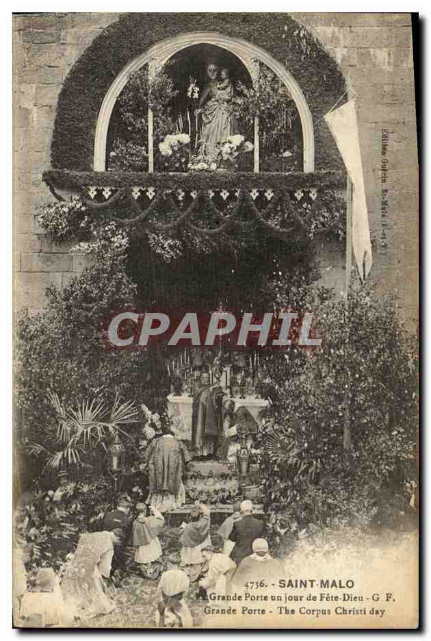Saint-Malo — Grande Porte un jour de Fête-Dieu - G. F. n°4736