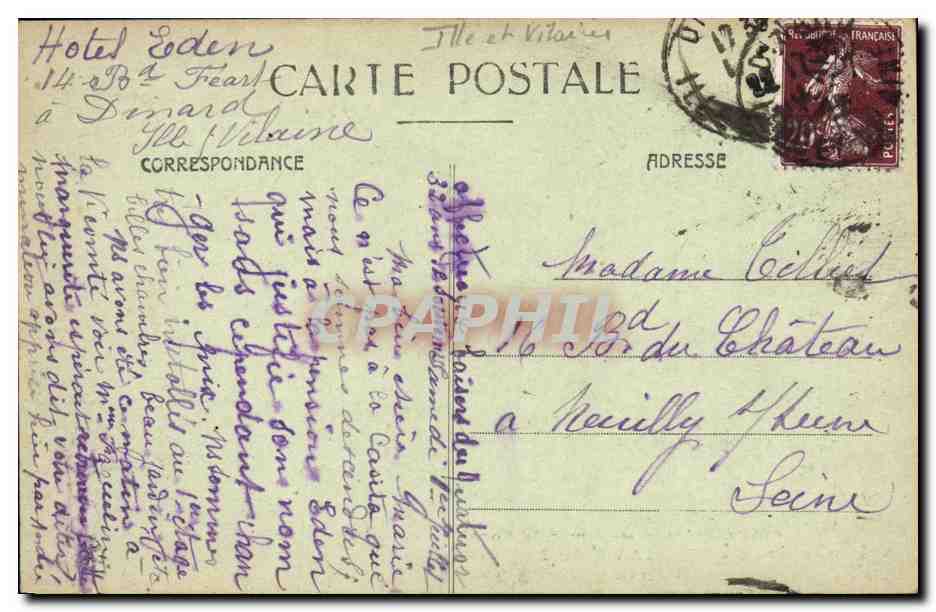 CPA Les Bords de la Rance La Vicomte Un Sous Bois — Rückseite