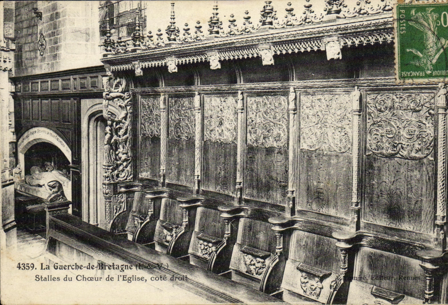 La Guerche-de-Bretagne (M.-&-V.) — Stalles du Chœur de l'Église, côté droit — Éditeur: Pannière, Rennes