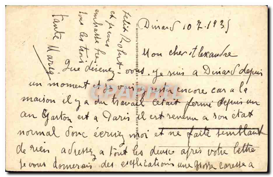 CPA St Enogat Les Rochers et Goule aux fees — Rückseite