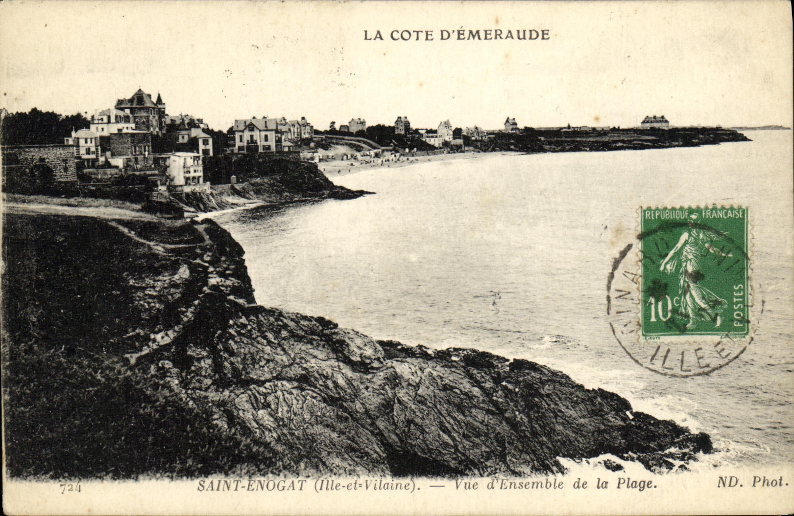 Saint-Enogat (Ille-et-Vilaine) — La Côte d'Émeraude. Vue d'ensemble de la plage — ND. Phot.