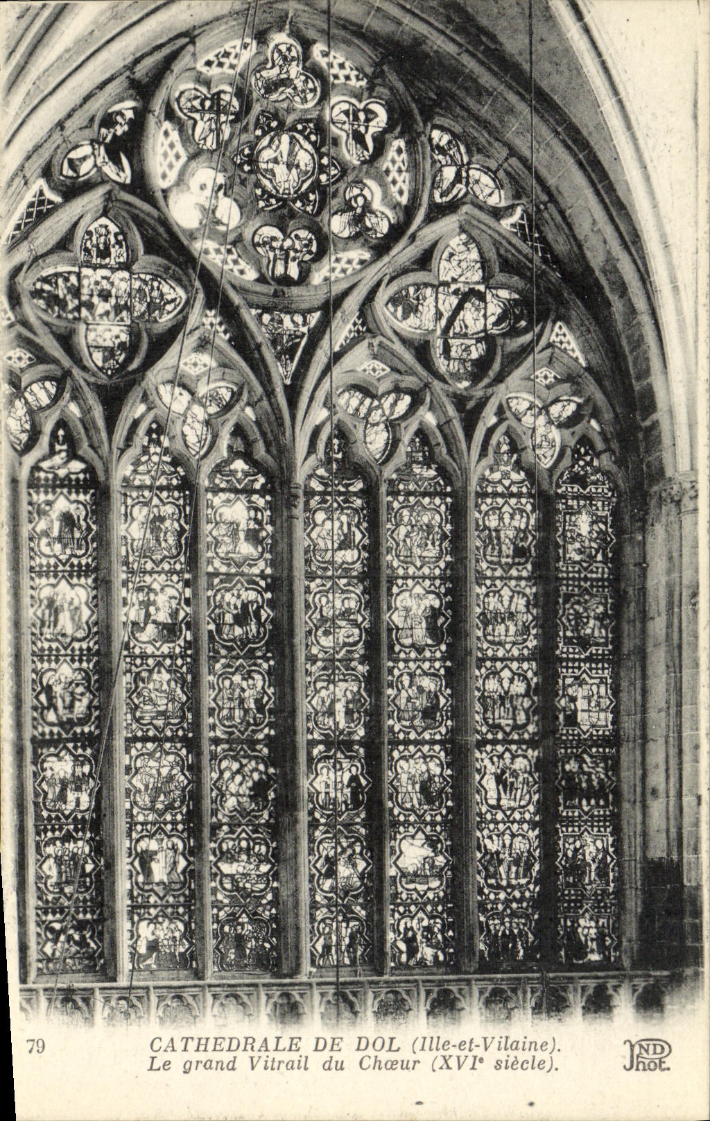 Cathédrale de Dol (Ille-et-Vilaine) — Le grand vitrail du chœur (XVIe siècle) — JND Phot.