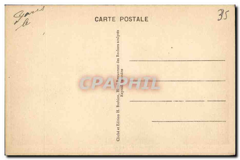 Côte d'Émeraude. 18. Rothéneuf — Le Rocher de Bennetin — Vue prise des Rochers sculptés — Reverso