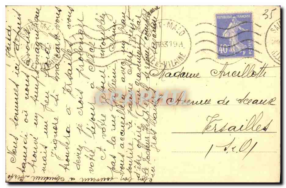 Paramé — Vue vers Rochebonne par gros temps — Libr. Pap. Maritime, n°5 — Rückseite