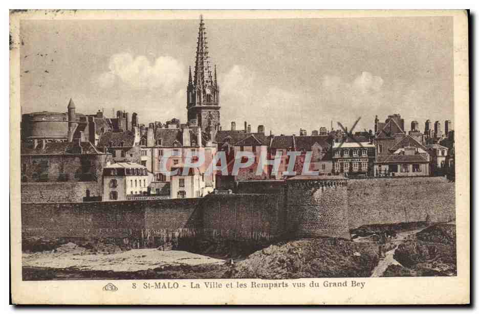 St-Malo - La Ville et les Remparts vus du Grand Bey — éditeur non identifié, n° 8