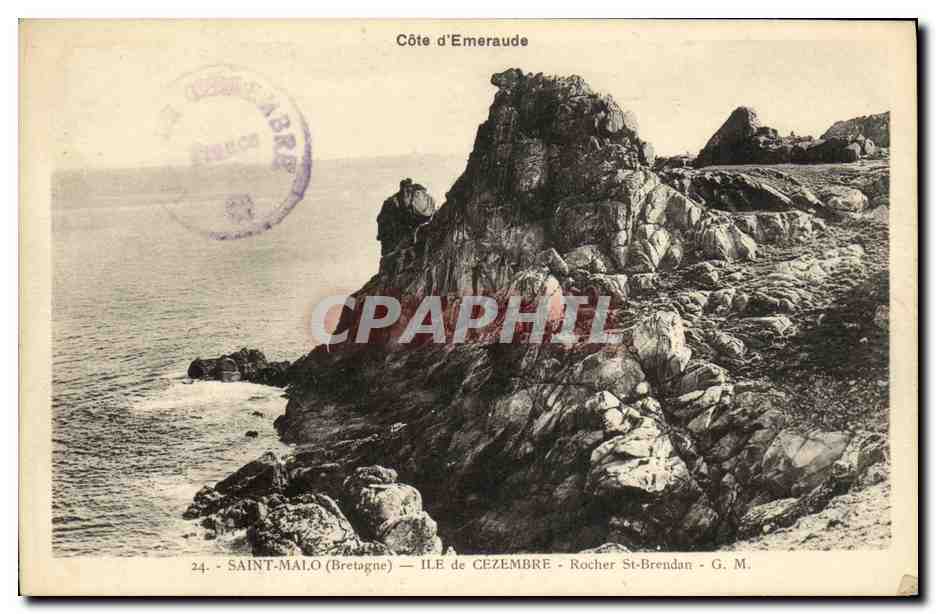 Saint-Malo (Bretagne) — Côte d'Emeraude, Rocher St-Brendan — G. M.