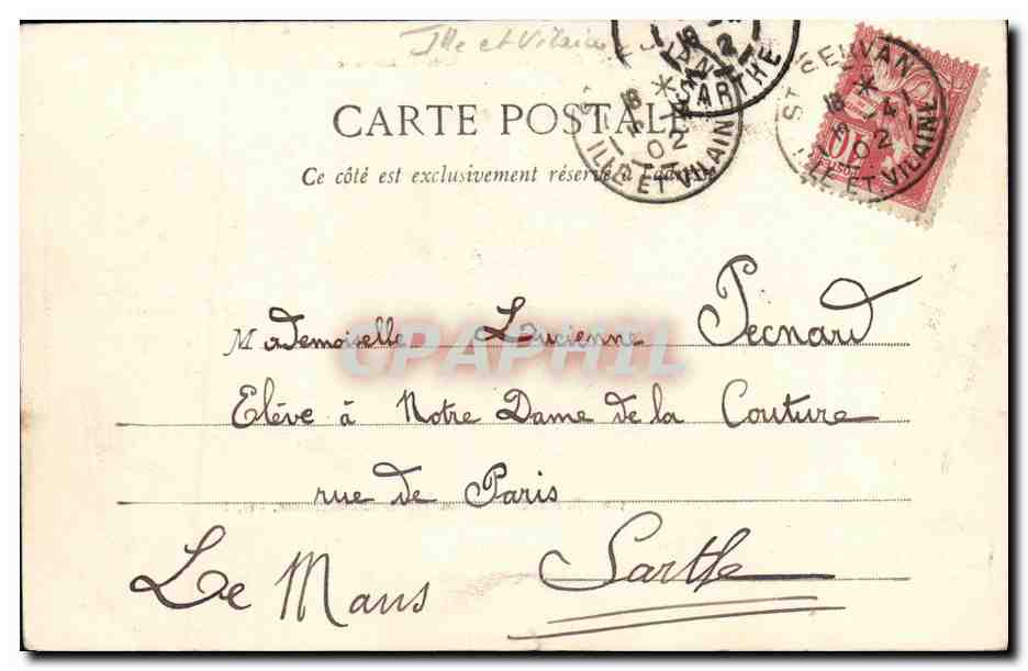 St-Malo - Le Tombeau de Chateaubriant — G. F. — Collection Germain fils aîné, St-Malo — Verso