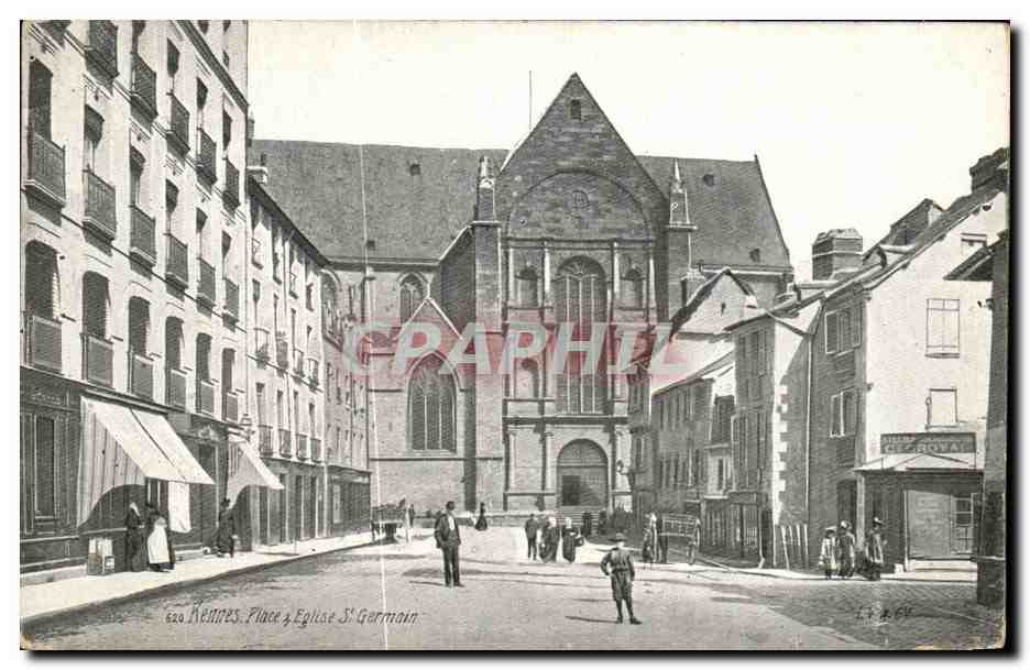 CPA Rennes Place Eglise St Germain