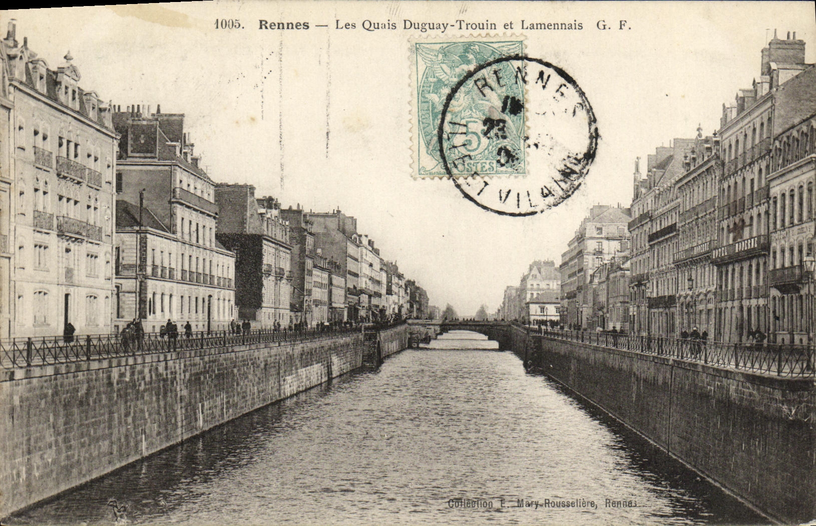 Rennes — Les Quais Duguay-Trouin et Lamennais — G. F. — Collection E. Mary-Roussellière