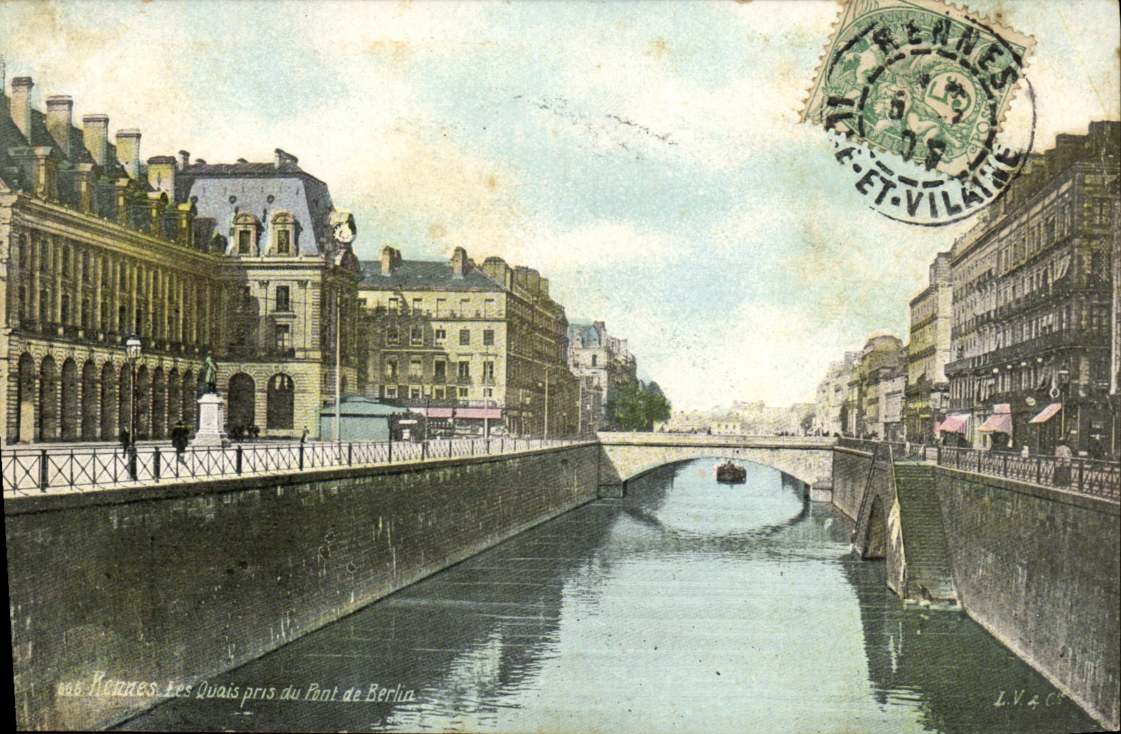 CPA Rennes Les Quais Pris du Pont de Berlin