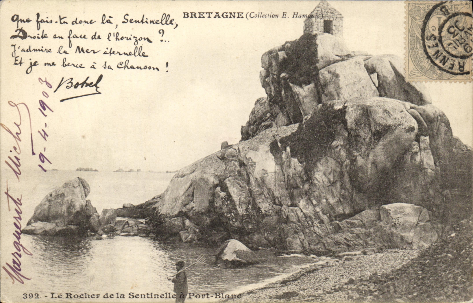 CPA Le Rocher de la Sentinelle a Port Blanc
