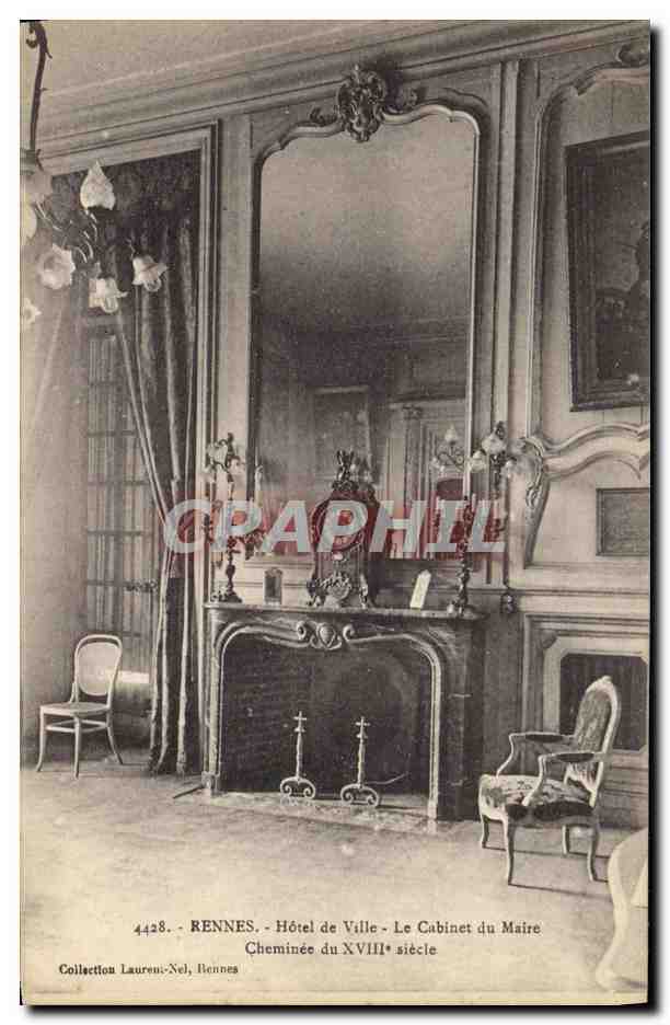 Rennes - City Hall - The Mayor's Office - 18th Century Fireplace