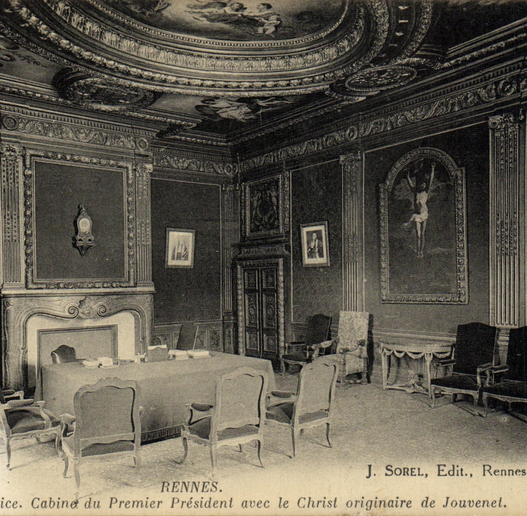 Cabinet du Premier Président à Rennes — avec le Christ originataire de Jouvenet — J. Sorel, Edit., Rennes