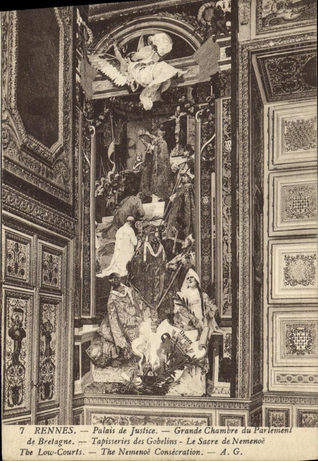 Rennes — Palais de Justice — Grande Chambre du Parlement de Bretagne — Tapisseries des Gobelins — Le Sacre de Némenoë — A.G.