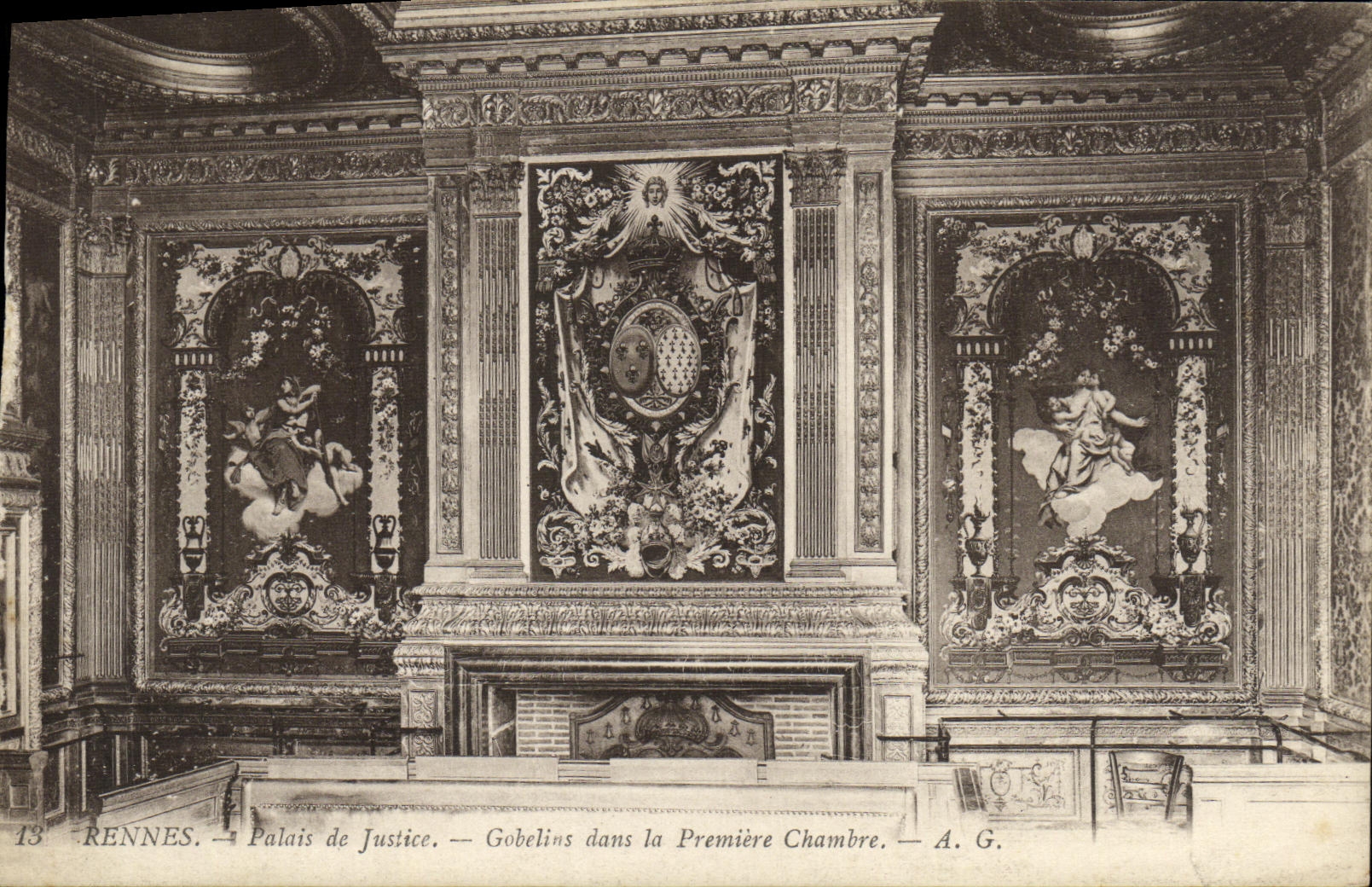 Rennes — Palais de Justice — Gobelins dans la Première Chambre — A. G.