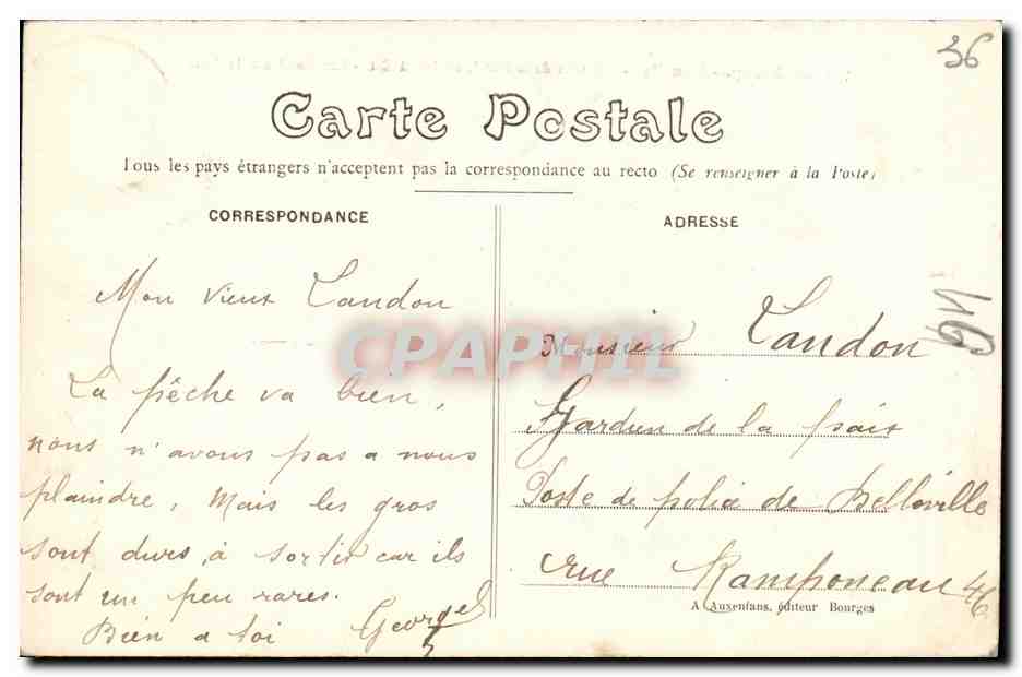 CPA En Berry Reuilly Les Douves et le Pont — Rückseite