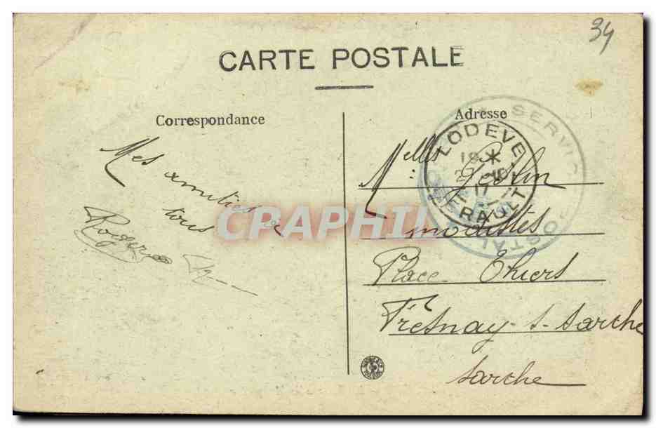 CPA Lodeve Le Chateau de Montplaisir — Back
