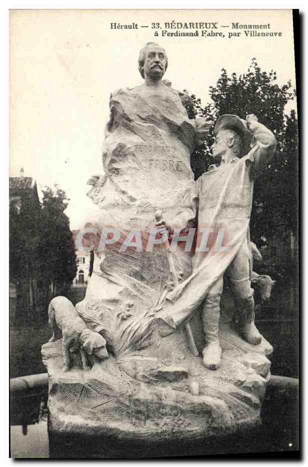 CPA Bedarieux Monument a Ferdinand Fabre par Villeneuve