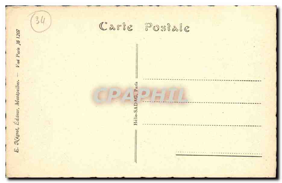 CPA Montpellier L Arc de Triomphe et le Clocher de Sainte Anne — Rückseite