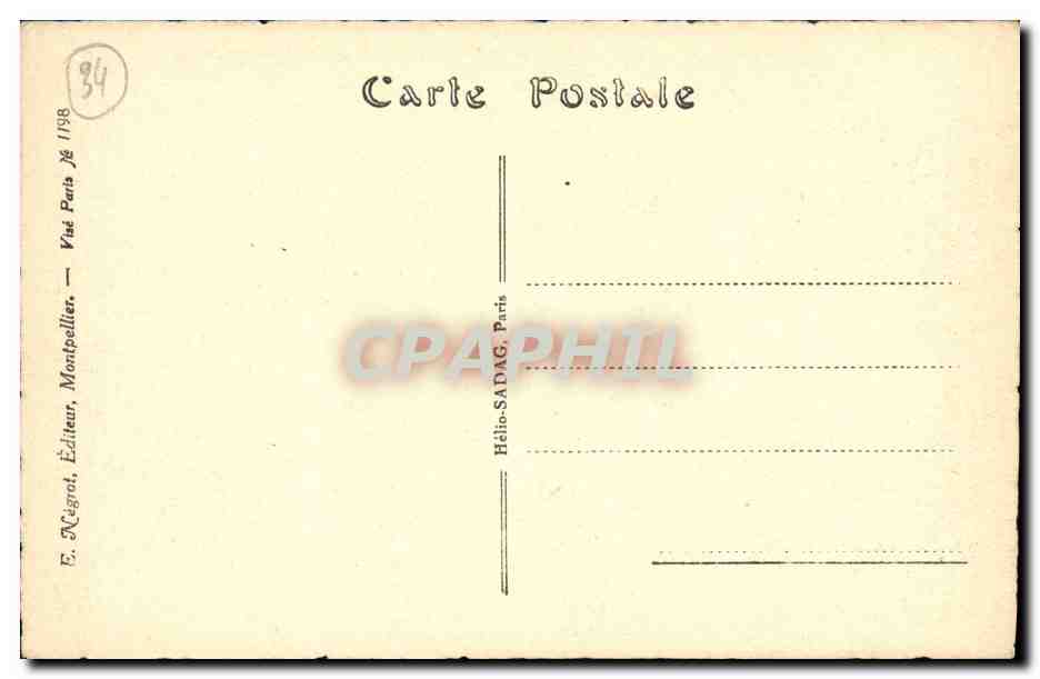 CPA Montpellier Une Allee du Peyrou — Back