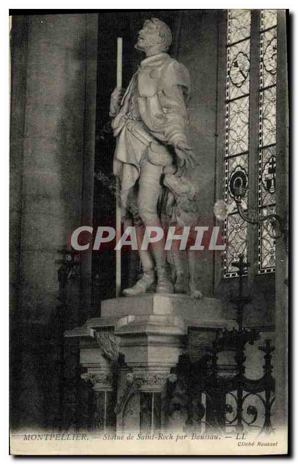 CPA Montpellier Statue de Saint Roch par Baussau