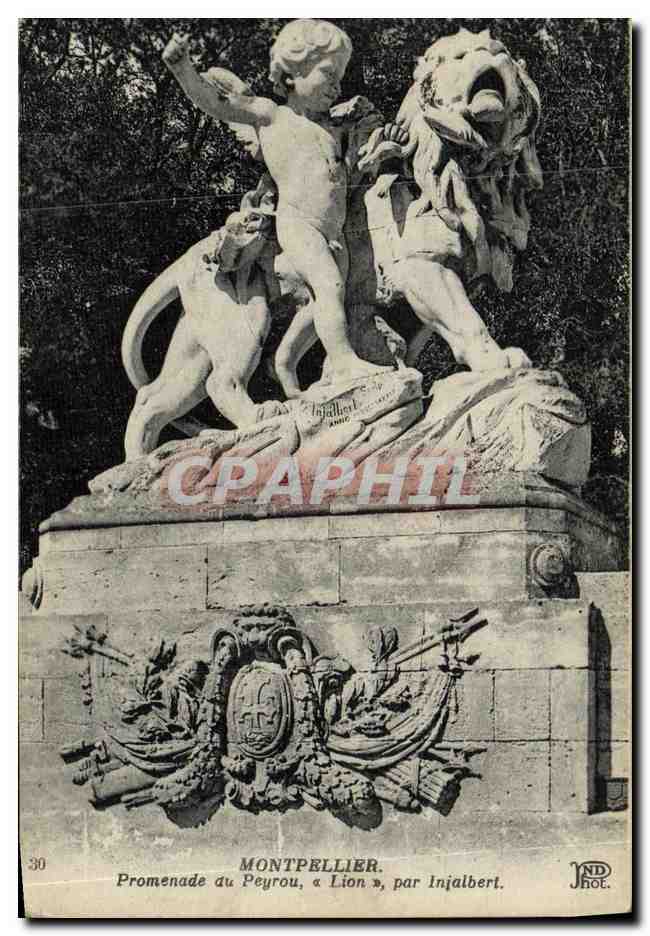 Montpellier. Promenade du Peyrou, « Lion », par Injalbert.